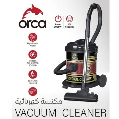 Orca Drum Vacuum Cleaner 15L 2000W - Black